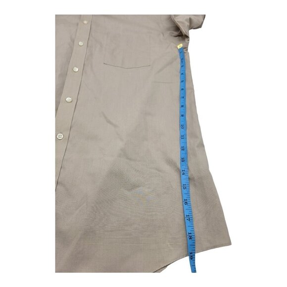 Stafford Shirt Mens Size 16 34-35 Beige Essentials Long Sleeve Broadcloth - Picture 6 of 11
